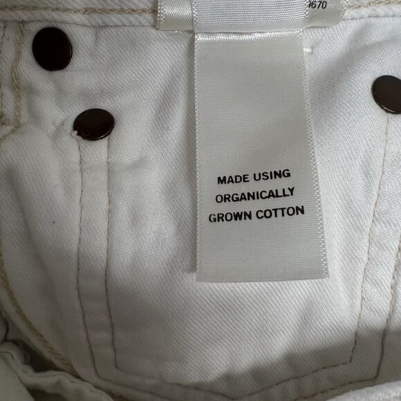 Agolde Parker Long Sz 22 Shorts Cut Off Pannacotta White Wash Distressed - Picture 7 of 7